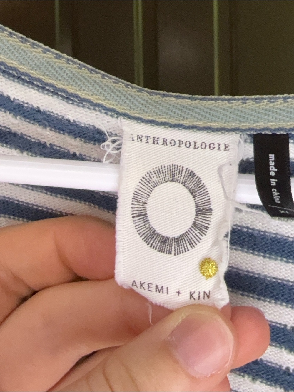 Anthropologie Black and White Striped Scoop-Neck Long Sleeve Tee - Picture 2 of 5